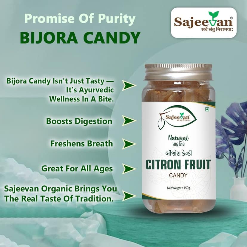Natural Citron Candy | Mouth Freshener | Tangy Digestive Treat with Real Fruit | No Preservatives | Traditional Sweet Snack – 150g Jar view 7