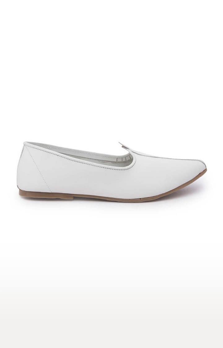 Men's White Leather Formal Slip-ons