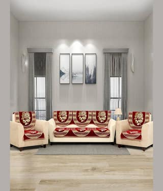 BELLA TRUE 5 Seater Black Velvet Set of 6 Seat Cover