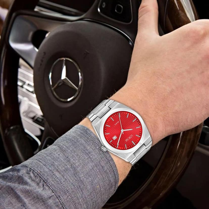 LOREM Men's Stylish Analog Watch with Date Function - Elegant Dial Design view 6
