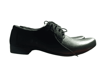 Men's Black Faux Leather Lace-Up Oxfords