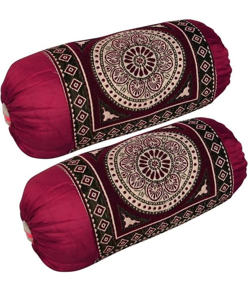 MAHALUXMI COLLECTION Set of 2 Cotton Bolster Covers