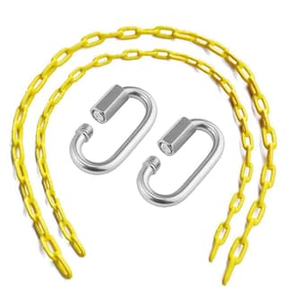 REZNOR 60 inch Swing Chains Set Fully Plastic Coated with 2 Quick Links Anti-Rust Iron Link Carabiner Hooks Chains for Playground Kids Swing Seat