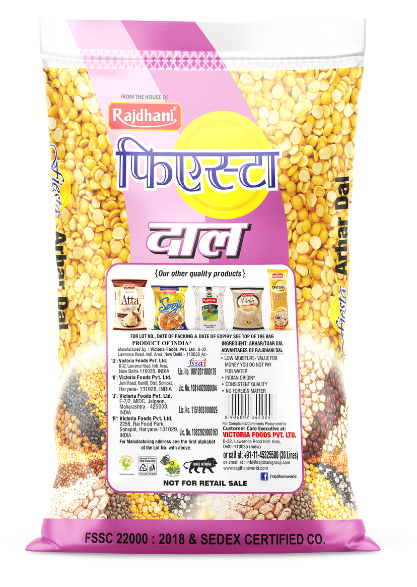 Rajdhani Arhar Dal, 30 Kg