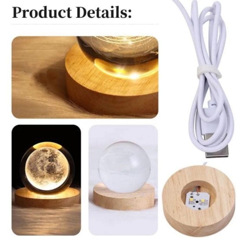 3D Crystal Ball Solar System LED view 3