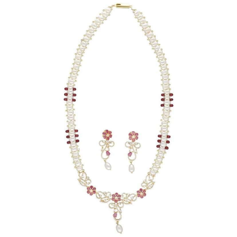 Elegance Entwined Pearl Necklace Set view 3