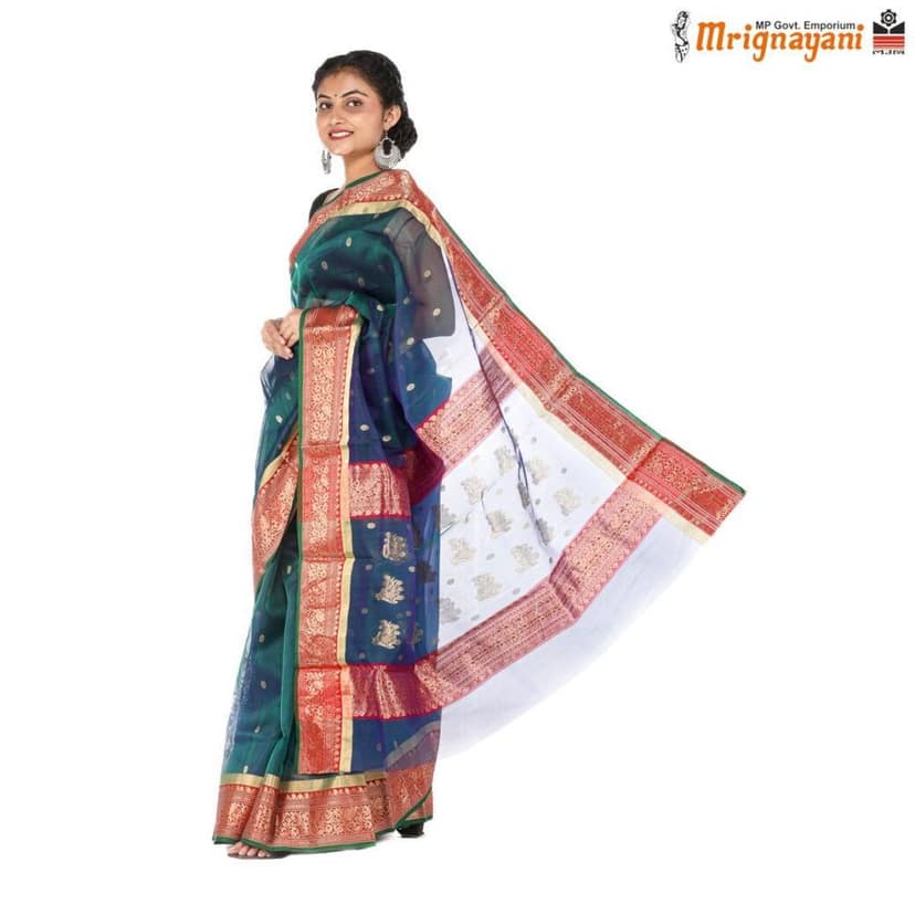 HANDLOOM CHANDERI SILK SAREE WITH BLOUSE (SKU - 1SC201190422, SAREE - 1013) view 2