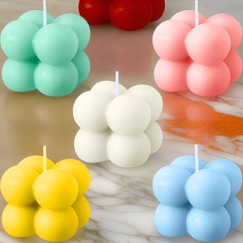 SS Enterprise Organic Soy Wax Bubble Candles, Scented Aromatic Fragrance, Smoke-Free Pillar Candles, for Home Decor, Weddings, Birthdays, Housewarming, Baby Showers, Anniversaries