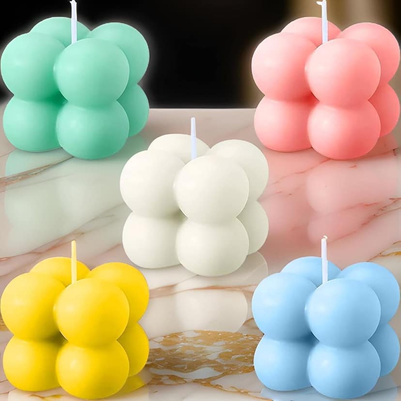 SS Enterprise Organic Soy Wax Bubble Candles, Scented Aromatic Fragrance, Smoke-Free Pillar Candles, for Home Decor, Weddings, Birthdays, Housewarming, Baby Showers, Anniversaries view 2