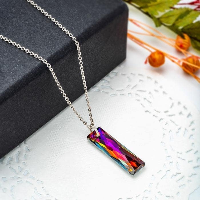Silver Rainbow Burst Pendant with Chain view 3