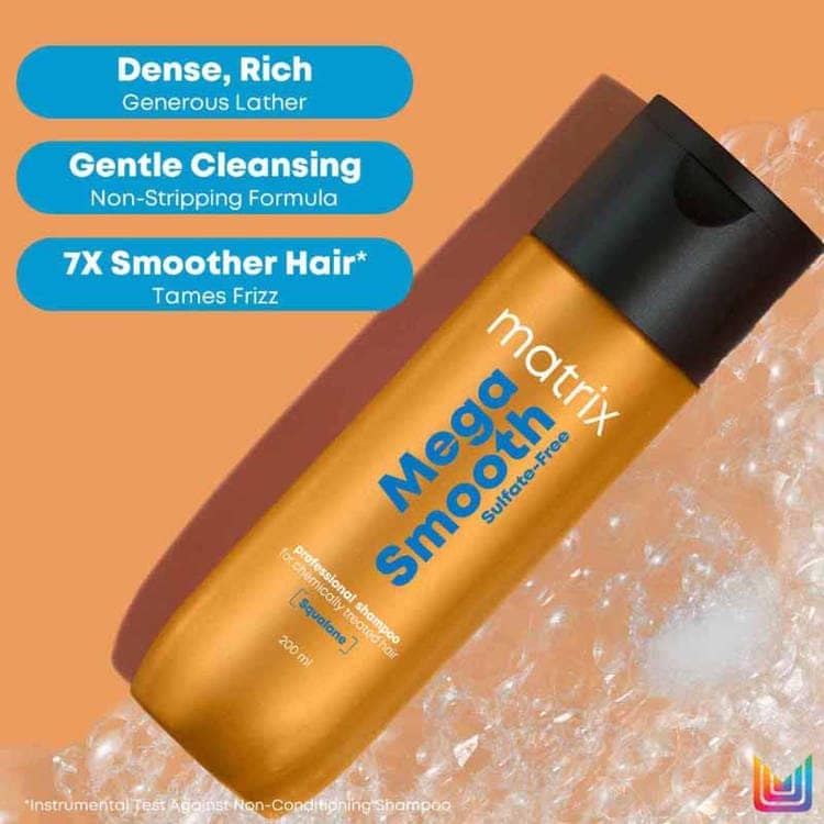 Matrix Professional Mega Smooth Sulfate-free Shampoo and Conditioner For Bond Repair (200ml+100ml) Pack of 2 view 2