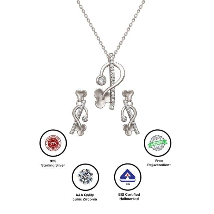 Silver Cluster Pendant Set view 7