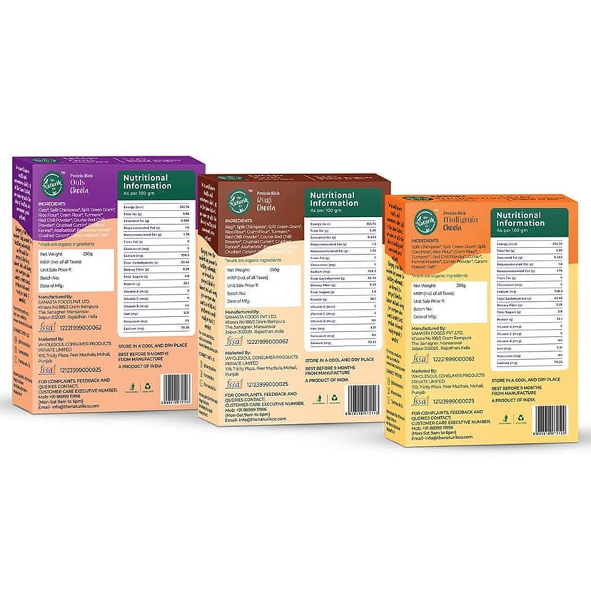 The Naturik Co Oats, Ragi and Multigrain Cheela Mix Combo, Snack for Kids and Family 250g each (Pack of 3), Ready to Cook Chilla/Dosa for Healthy Breakfast, 20% Protein, view 2