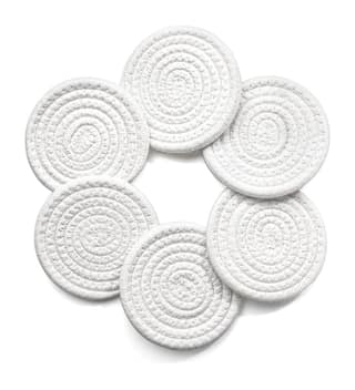 Generic Cotton Rope Drink Coasters 6 Pcs Set (White)-PID66425