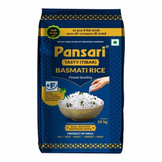 Pansari Tasty Tibar Basmati Rice With Great Taste And Aroma|Broken Rice And Fortified|Perfect Fit For Everyday Consumption Basmati Rice- 10Kg