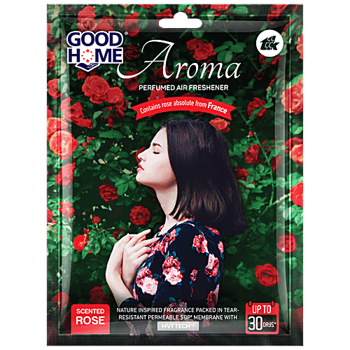 Good Home Aroma Perfumed Air Freshener - Scented Rose, Upto 30 Days, Long-lasting Freshness, 10 g