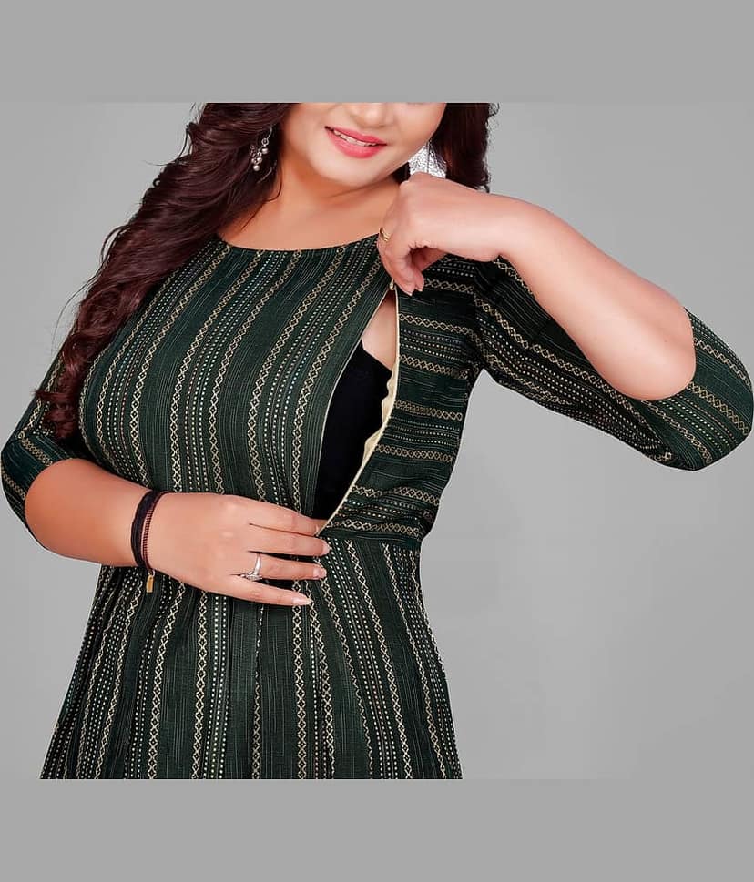 Lerkiza Green Cotton Maternity Tops Single view 2
