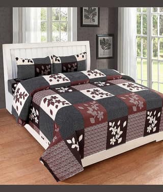 Decent Home Microfiber 1 Double Bedsheet with 2 Pillow Covers ( Brown )