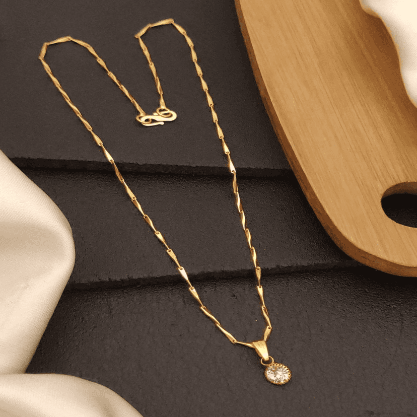 Gold Beautiful and Fancy CHAIN-PENDANTS necklaces For Girls and women's (RK) & CHAIN-PENDANTS necklaces & chains (COMBO PACK OF 2 PIC) view 4