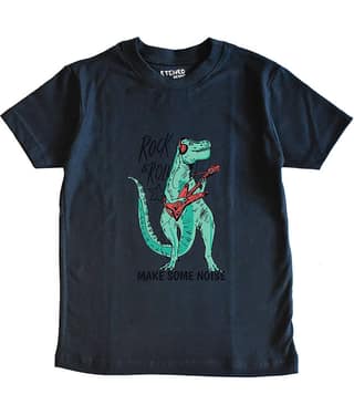 ETCHED DESIGN Pack of 1 Boys Cotton T-Shirt ( Navy Blue )