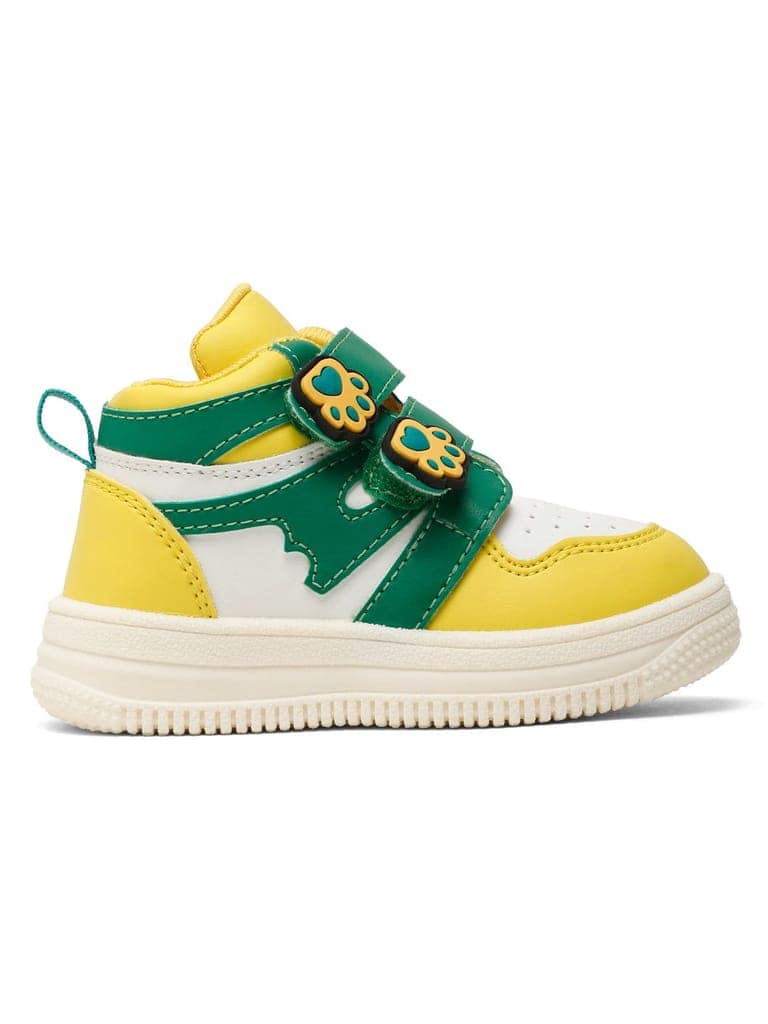 Colorpop Toddlers' High Ankle Sneakers - Yellow & Green (Unisex) view 3