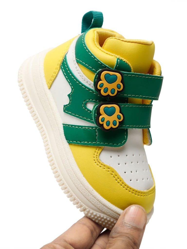 Colorpop Toddlers' High Ankle Sneakers - Yellow & Green (Unisex) view 8