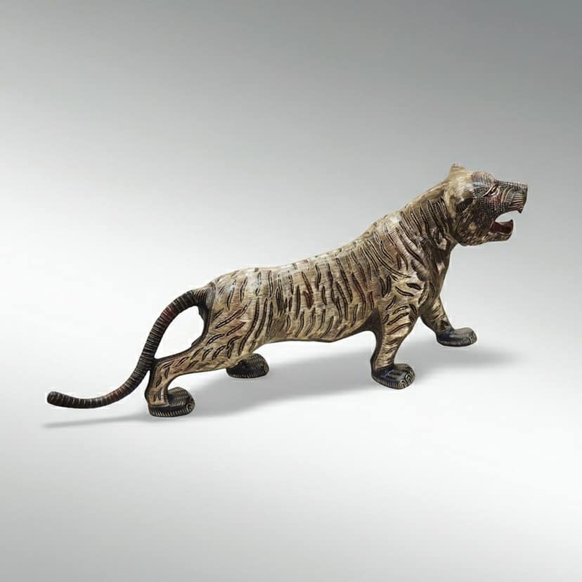 Brass Showpiece Tiger Statue (ANMAS024 A)