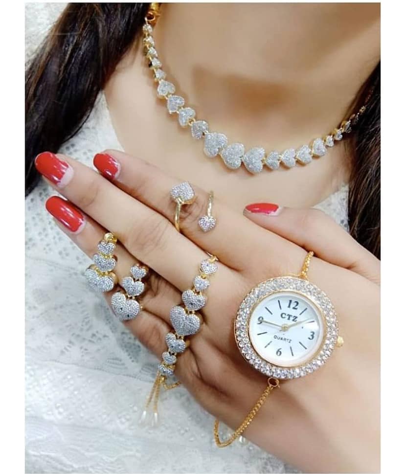 Navya Collections Alloy Golden Contemporary/Fashion Necklace set Combo Choker