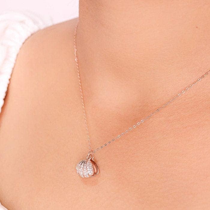 Rose Gold Open Shell Pendant with Chain view 2