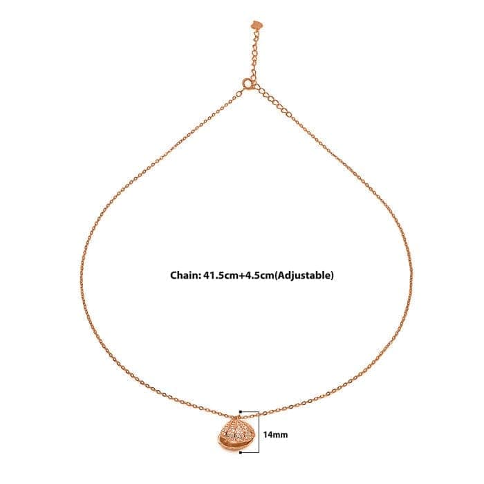 Rose Gold Open Shell Pendant with Chain view 5