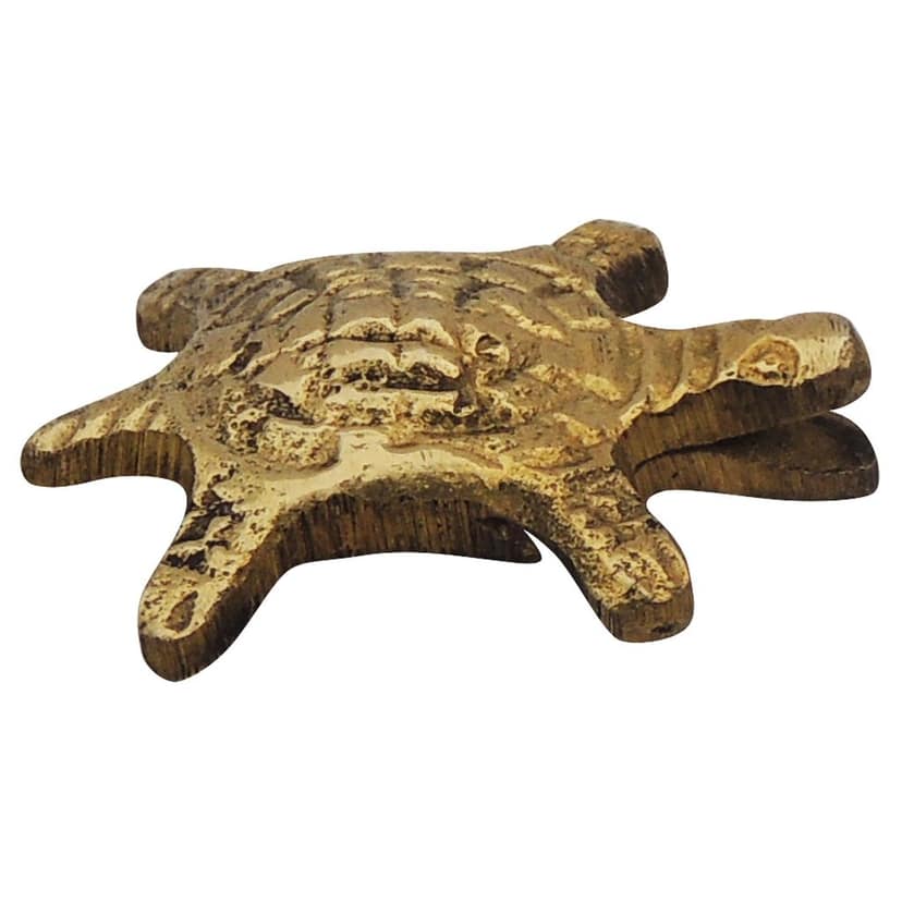 Brass Showpiece Tortoise, Turtle [Kachua] Small Statue, Height : 0.5 Inch (ZMAS184 C) view 2