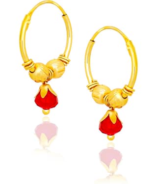 LUV FASHION Red Hoops Earrings ( Pack of 1 )