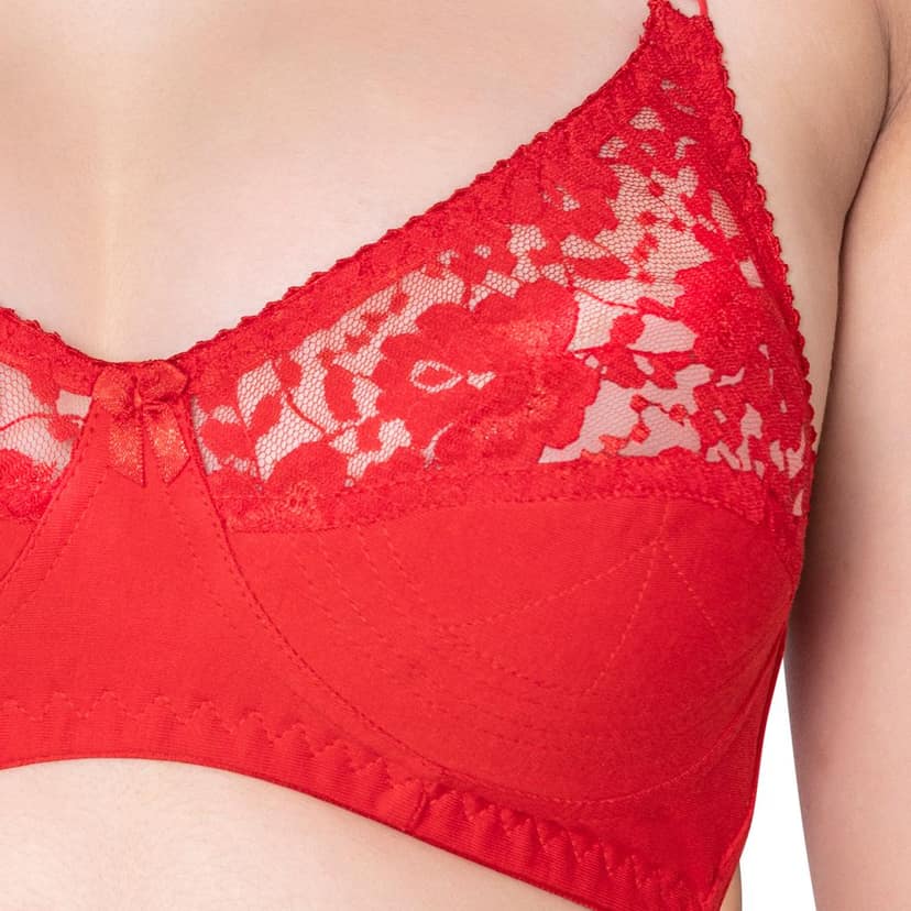 Bodycare polycotton wirefree adjustable straps designer net cup non padded bra-1535B view 4
