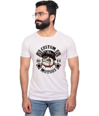 Nityanand Enterprises White Cotton Blend T-Shirt