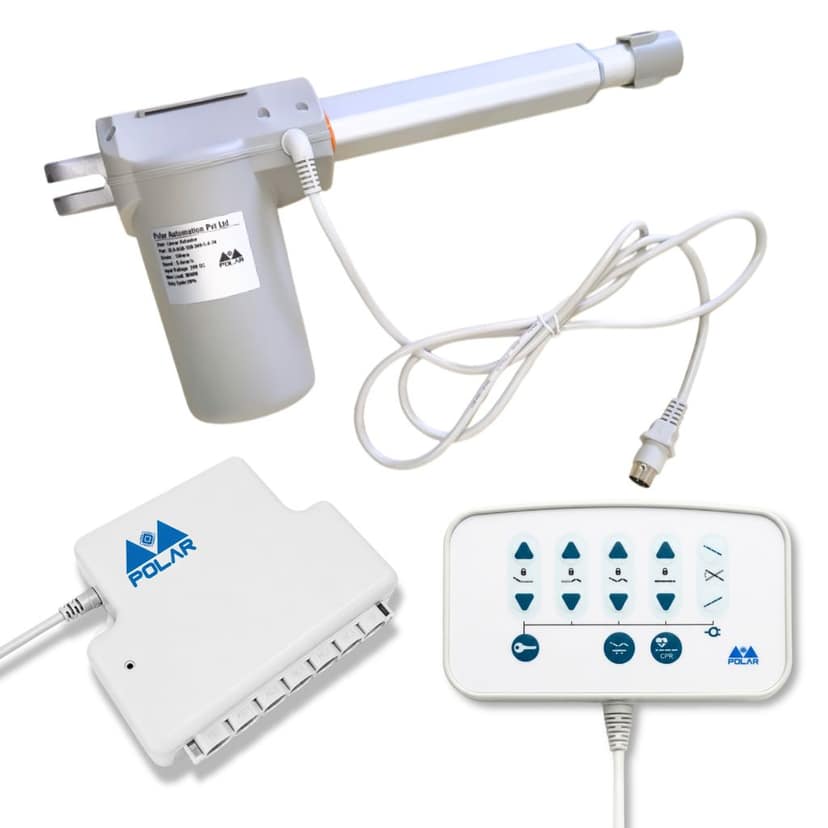 Advanced 5 Function Hospital Bed Actuator System with Nurse Panel (Stroke 100 mm | Load 6000 N | Speed 4 mm/s)