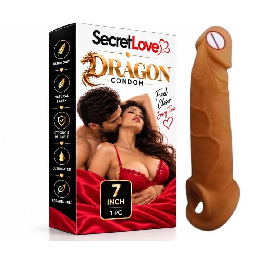 Dragon Design Condom 7 Inch Silicone – Fantasy Dragon Adult Product & Intimate Accessory