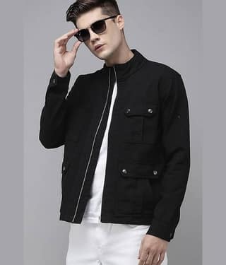 VOXATI Denim Men's Denim Jacket - Black ( Pack of 1 )