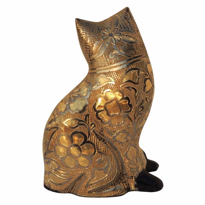 Brass Table Decor Showpiece Cat Statue (ANMAS046 C) view 3