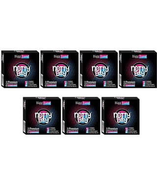 NottyBoy 4IN1 Dots Ribs Contour Extra Delay Condoms - Set of 7, 21 Pcs