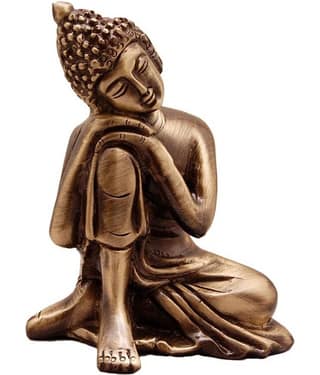 eCraftIndia Brown Resting Buddha Showpiece