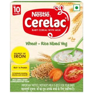 Nestle Cerelac Wheat Rice Mixed Veg Baby Cereal With Milk From 10 To 24 Months 300 Gms