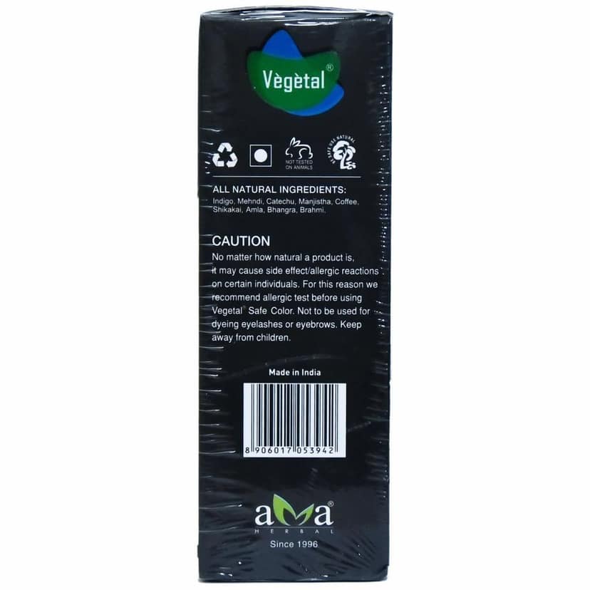 Vegetal Safe Color Hair Color, 50g - Soft Black view 4