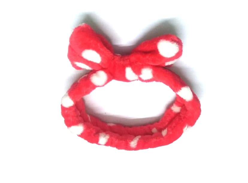 Nawani Facial Spa Makeup Cleansing Cute Bow Velvet Elastic Headband view 2