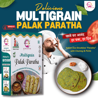 Multigrain Palak Paratha | Paratha Premix 300 Gm, Peanut Chutney 50g and Mix Pickle 50g | Ready To Cook | No Preservative | Made With Natural Ingredients