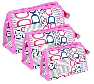 Set of 3 Synthetic Travel & Cosmetic Pouch Travelling Pouch Makeup kit Organizer Box Jewelry, Travel & Toiletry Pouch for Men & Women (3-Dark Pink) Set of 3 Synthetic Travel & Cosmetic Pouch Travelling Pouch Makeup kit Organizer Box Jewelry, Travel & Toi