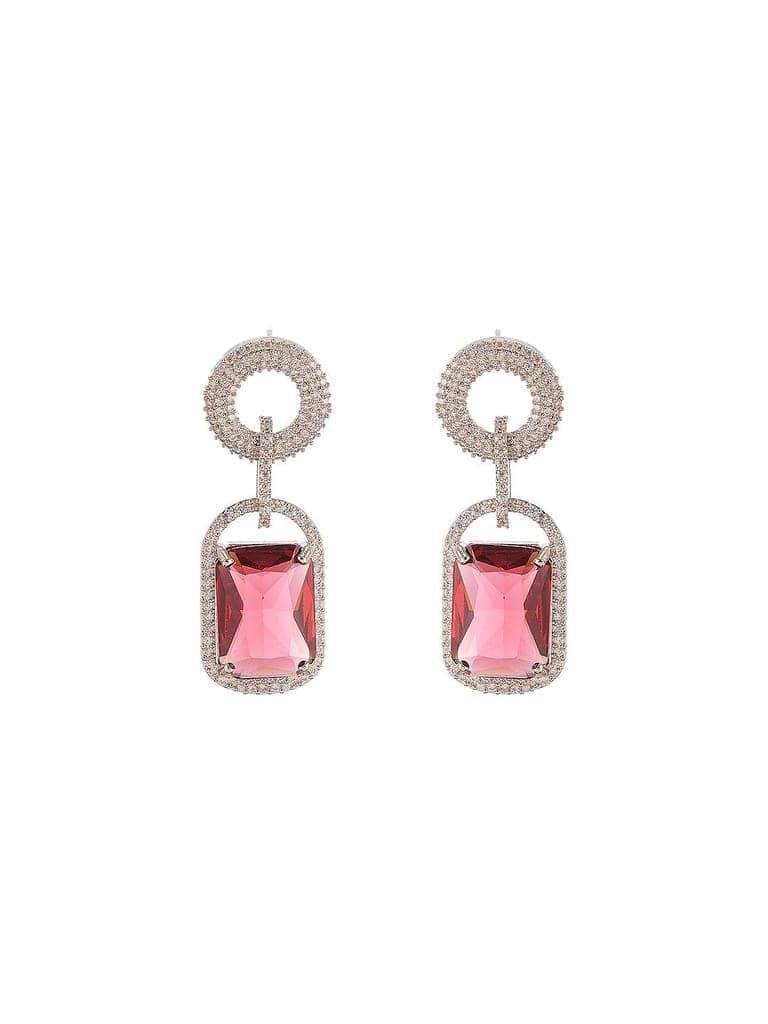 Silver Plated Ruby Red AD Studded Cocktail Link Jewellery Set view 6