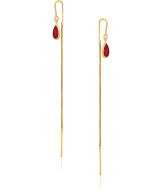 Drashti Collection Golden Threader Earrings ( Pack of 1 )