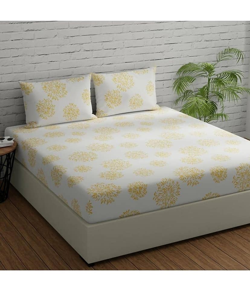 HIDECOR Microfiber 1 Double King Bedsheet with 2 Pillow Covers ( White )