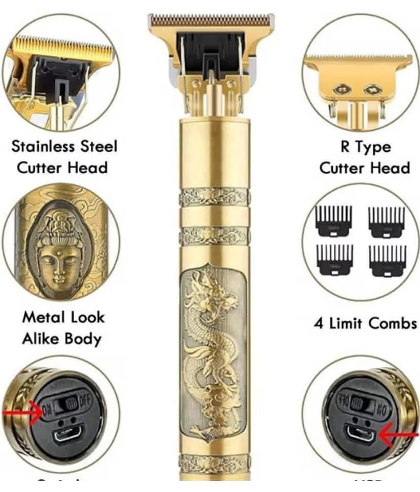 Gatih Hair Trimmer Gold Cordless Moustache Trimmer With 120 minutes Runtime view 2