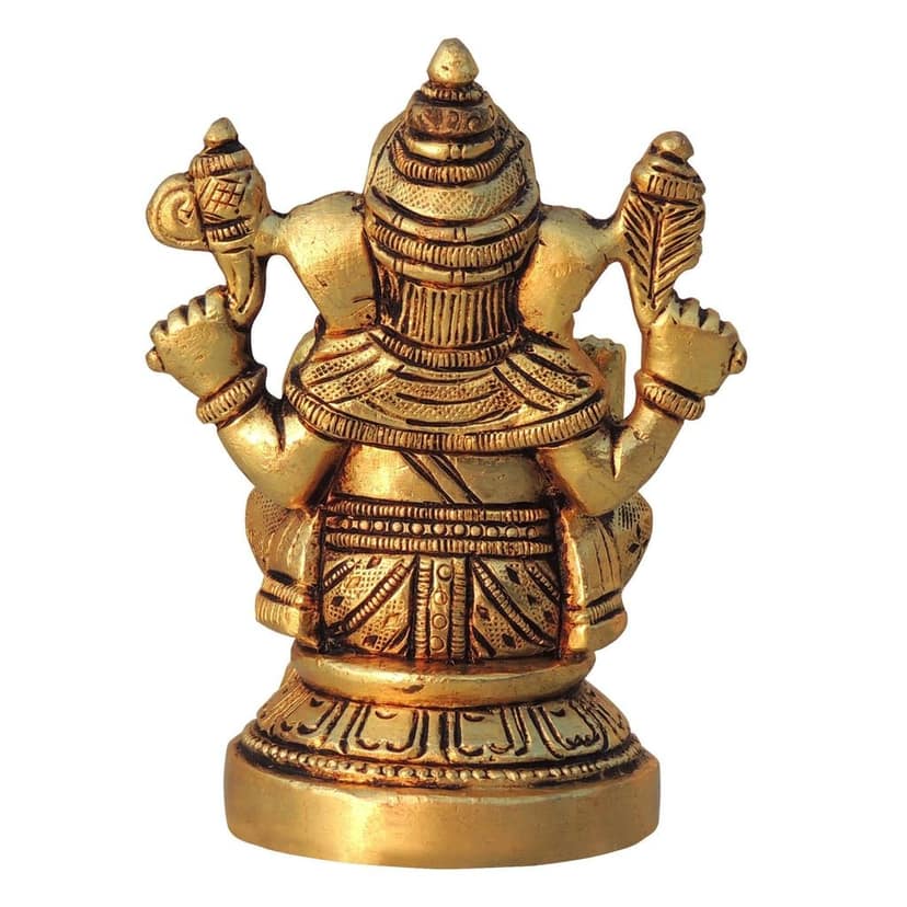 Brass Showpiece Ganesh Ji God Idol Statue (BSMAS1461 G) view 3